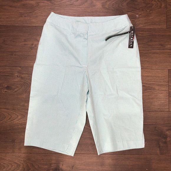 Pantology Blue & White Cotton/Spandex cuffed Women Capri Pants NEW SZ 8 - Picture 5 of 13